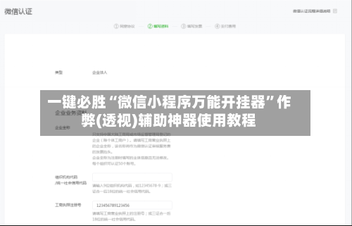 一键必胜“微信小程序万能开挂器”作弊(透视)辅助神器使用教程-第1张图片