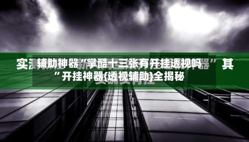 辅助神器“掌酷十三张有开挂透视吗”开挂神器{透视辅助}全揭秘-第2张图片