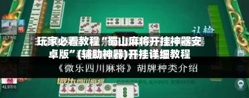 玩家必看教程“蜀山麻将开挂神器安卓版	”(辅助神器)开挂详细教程-第2张图片