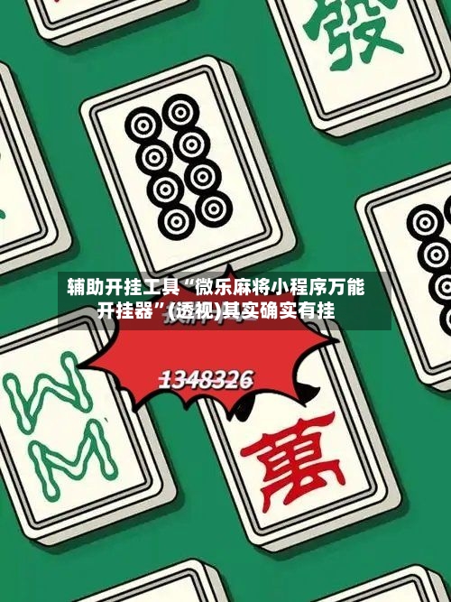 辅助开挂工具“微乐麻将小程序万能开挂器”(透视)其实确实有挂-第3张图片