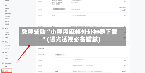 教程辅助“小程序麻将外卦神器下载	”(曝光透视必备猫腻)-第2张图片