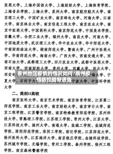 泰州地区疫情的情况如何/泰州疫情防控最新通告-第1张图片