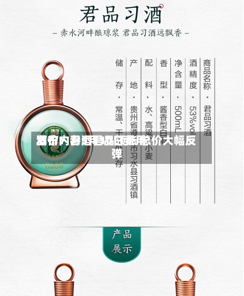 酒价内参5月10日费用发布：习酒君品领涨 总价大幅反弹-第1张图片