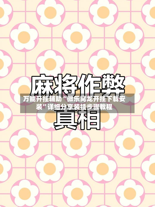万能开挂辅助“微乐窝龙开挂下载安装”详细分享装挂步骤教程-第1张图片