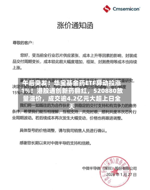 午后突发！华宝基金药ETF异动拉涨1%！港股通创新药翻红	，520880放量溢价，成交逾4.2亿元大超上日全天-第1张图片