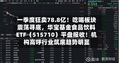 一季度狂卖78.8亿！吃喝板块震荡寻底，华宝基金食品饮料ETF（515710）平盘报收！机构高呼行业筑底趋势明显-第1张图片