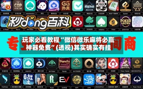 玩家必看教程“微信微乐麻将必赢神器免费	”(透视)其实确实有挂-第2张图片