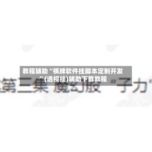 教程辅助“棋牌软件挂脚本定制开发”(透视挂)辅助下载教程-第3张图片