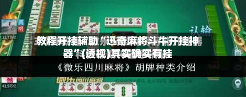 教程开挂辅助“迅奇麻将斗牛开挂神器”(透视)其实确实有挂-第2张图片