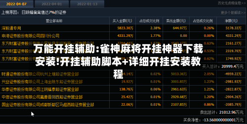 万能开挂辅助:雀神麻将开挂神器下载安装!开挂辅助脚本+详细开挂安装教程-第2张图片