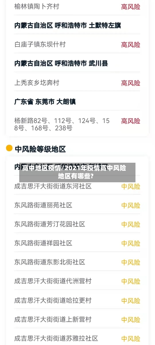 高中地区疫情/2021年疫情高中风险地区有哪些?-第1张图片