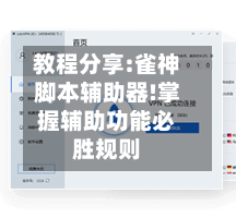 教程分享:雀神脚本辅助器!掌握辅助功能必胜规则-第2张图片