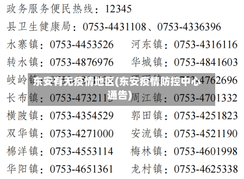 东安有无疫情地区(东安疫情防控中心通告)-第1张图片