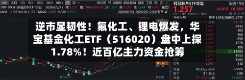 逆市显韧性！氟化工、锂电爆发，华宝基金化工ETF（516020）盘中上探1.78%！近百亿主力资金抢筹-第1张图片