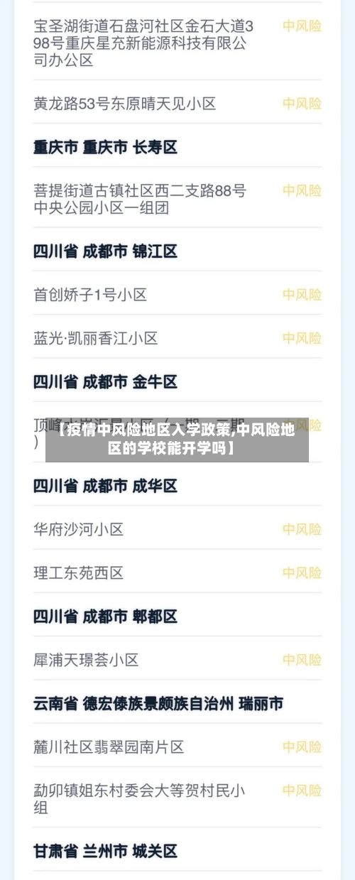 【疫情中风险地区入学政策,中风险地区的学校能开学吗】-第1张图片