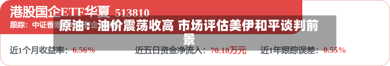 原油：油价震荡收高 市场评估美伊和平谈判前景-第1张图片